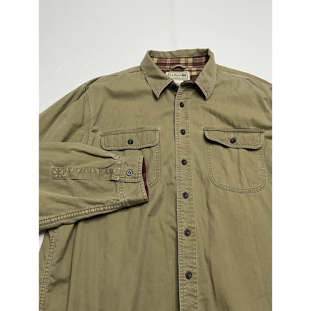 Men's L.L. Bean Flannel Lined Hurricane Button Up Heavy Weight Jacket XL-Tall